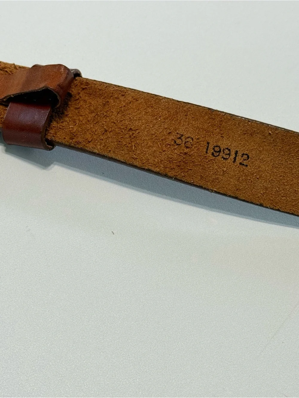 J.Crew Genuine Leather Belt Size 36 Brown Cognac Brass Buckle Classic Casual